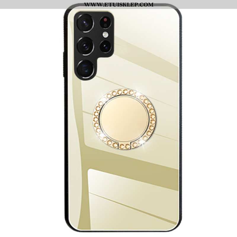 Etui do Samsung Galaxy S22 Ultra 5G Lustro Z Obrotowym Pierścieniem